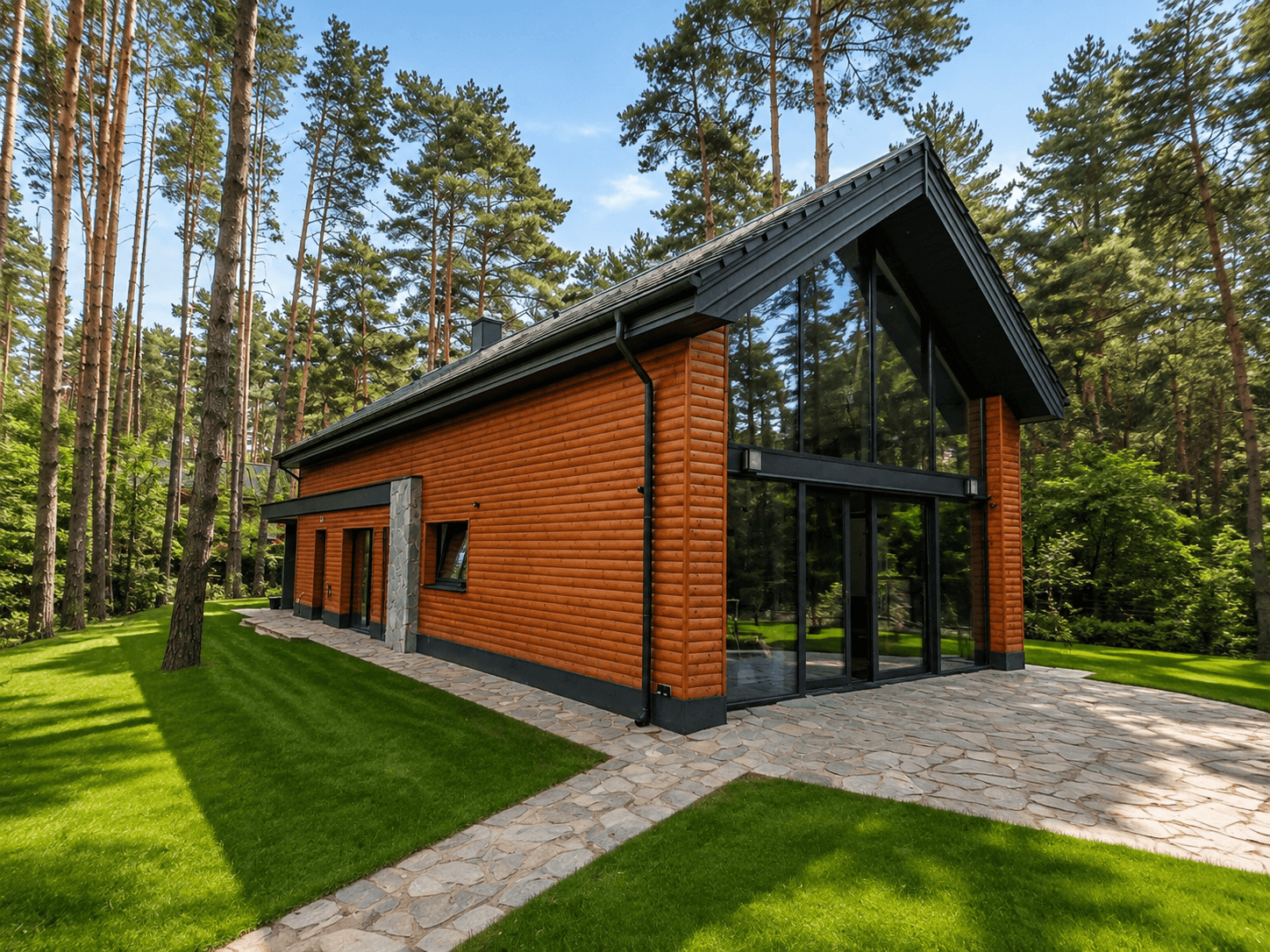 Nowoczesna stodoła w otulinie lasu – widok 2